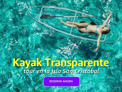 Kayak Transparente en las playas de San Cristobal